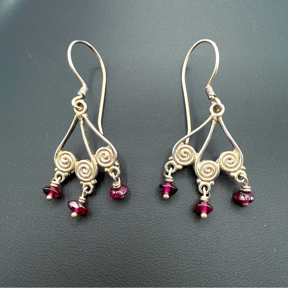 Sajen Amethyst Silver Dangly Earrings